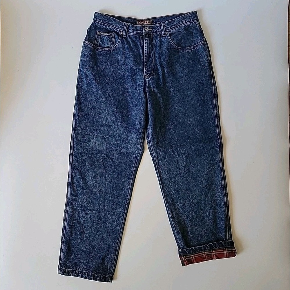 Moose Creek Flannel Lined Jeans 36x30 Dark Wash Straight Leg‎ Casual Outdoor